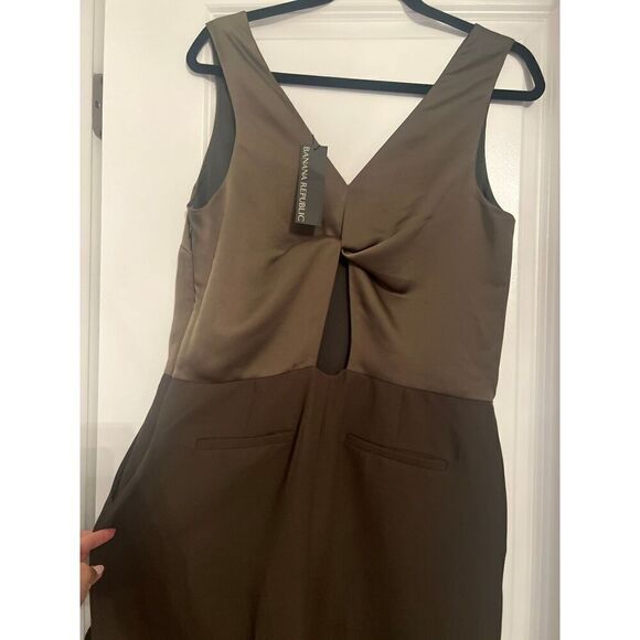 NWT Banana Republic Green Silk Jumpsuit with pockets size 10 - Picture 3 of 6